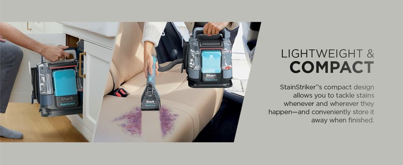 Shark StainStriker Portable Carpet Upholstery & Area Rug Cleaner, Bonus XL Tool & Full-Size Cleaning Solution, Stain & Odor Remover, Perfect for Car Interiors, 4 Cleaning Tools, Nordic Blue, PX202BRN