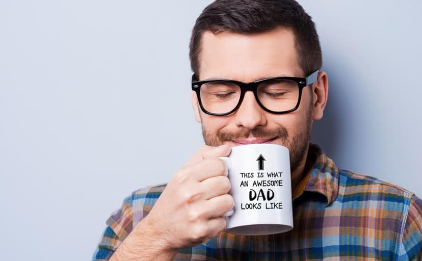 5Aup Christmas Gifts Funny Dad Coffee Mug, This Is What an Awesome Dad Looks Like, 11Oz Novelty Cups from Child Daughter Son Kids, Birthday Gifts for Father Husband Men