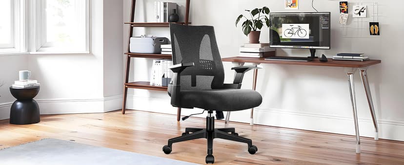 CLATINA 500lbs Big and Tall Office Chair Heavy Duty Mesh Ergonomic Computer Chairs with Adjustable Lumbar Support and Wide Comfy Seat for Home Office Conference Heavy People, Black, 4 Pack