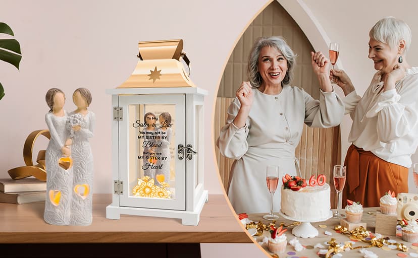 Sister in Law Gifts, Gifts for Sister in Law Birthday Christmas Mother's Day Wedding Gifts Lantern