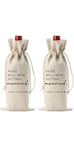 Wedding Party Decorations Getting Engaged Wine Accessory Sets Champagne Bottle Wraps Bags Married Wine Bag Married Gifts for Couples Mr Mrs Marriage Honeymoon Gift B0FMFMHK42