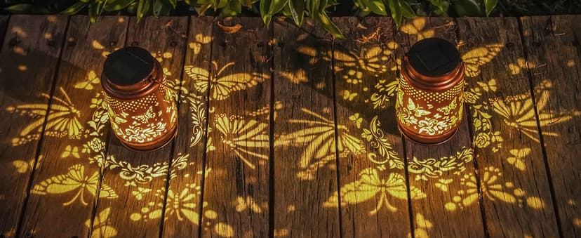 Solar Lanterns Outdoor Waterproof Butterfly Garden Decor Birthday Gifts for Women Mom Grandma, Hanging Solar Lights Metal Lantern Decoration Outside for Yard, Patio, Backyard, Porch