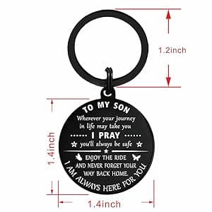 ENGZHI Son Keychain, Son Gifts for Teen Boys, Adult Son Gradution 2025 Present for Birthday Fathers Day Valentines