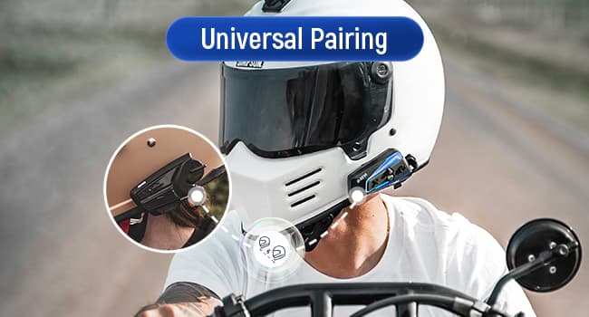 LEXIN B4FM Motorcycle Bluetooth Headset, 10 Riders Helmet Bluetooth Intercom, Universal IP67 Communication Systems with Music Sharing, Noise Cancellation, FM Radio, Fit for Snowmobile, 1 Pack