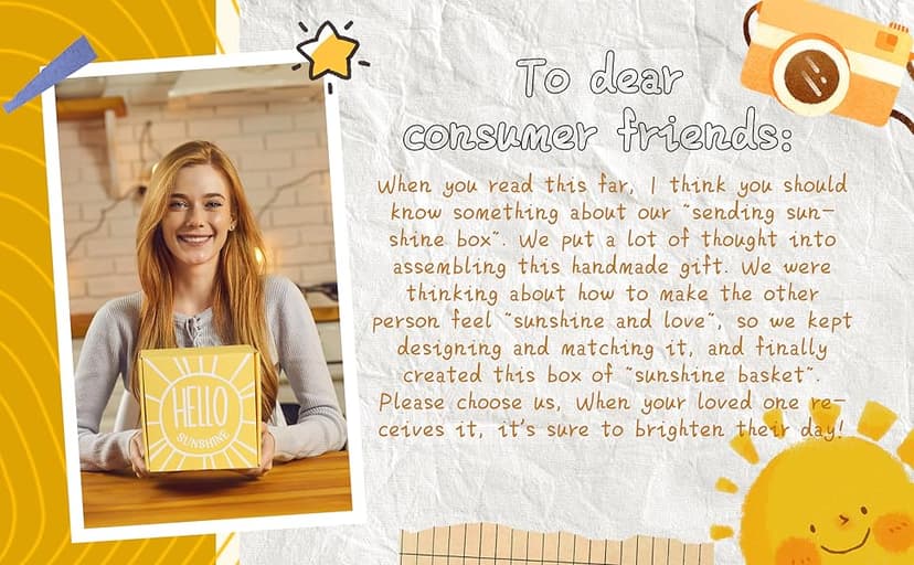 Gift Baskets for Women, 10pcs Unique Birthday Gifts for Women, Best Friend Birthday Xmas Gifts, Get Well Soon Gift Basket Sending Sunshine Cheer Up Box for Sister Friendship - BRIGHTEN UP HER DAY!