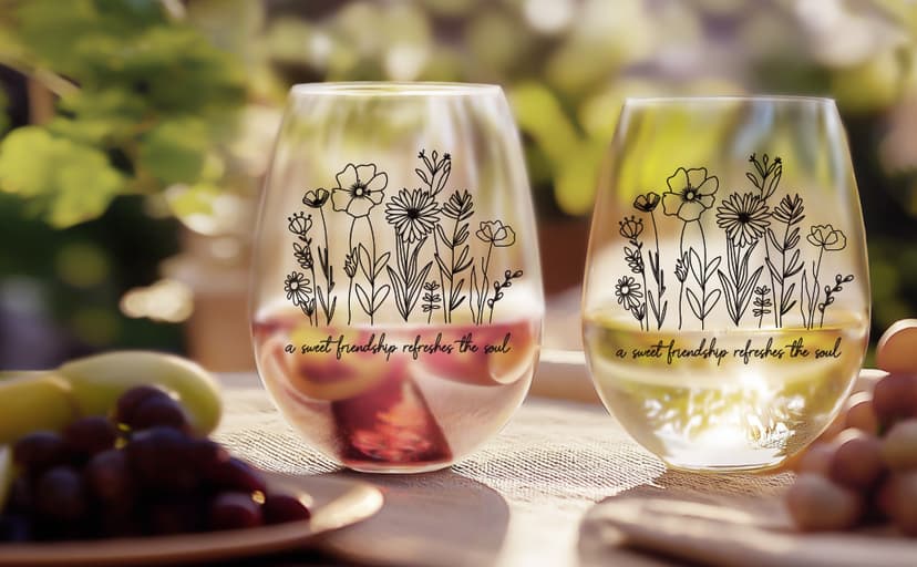 5 oz Scratch-Resistant Wine Glass, Dishwasher safe,Friendship Gifts for Women, Bestie Birthday Present Best Friend Birthday Gifts for Women,A Sweet Friendship Refreshes the Soul B0FHWDT7LB
