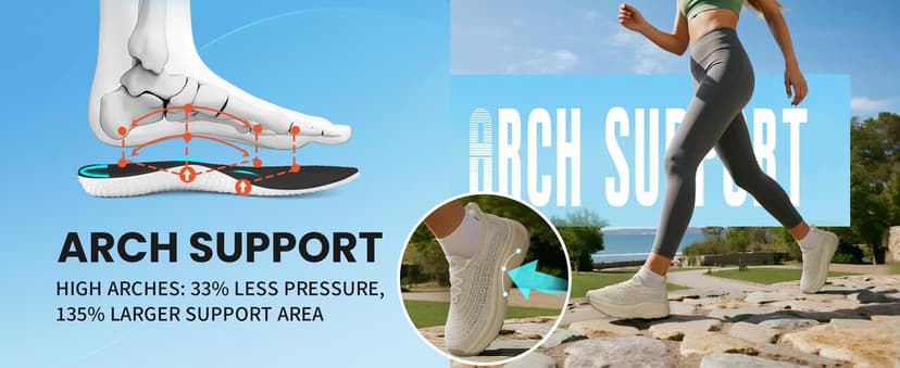 JACKSHIBO Wide Toe Box Shoes Women Slip on Sneakers Slip in Arch Support Plantar Fasciitis Orthopedic for Walking Tennis Athletic Cushion Thick Sole Zero Drop Hands Free Shoes with Metatarsal Pads