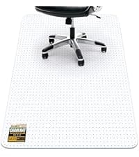 Office Chair Mat for Carpets, Clear Computer Desk Chair Mat for Low Carpeted Floors, Thick and Sturdy Carpet Protector, Easy Glide and Flat Without Curling (30" x 48" Rectangle)