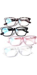 Henotin 3-Pack Blue Light Blocking Reading Glasses,Spring Hinge Computer Readers for Men Women,Anti UV Ray Filter Eyeglasses (3 Mixed Color, 2.75)