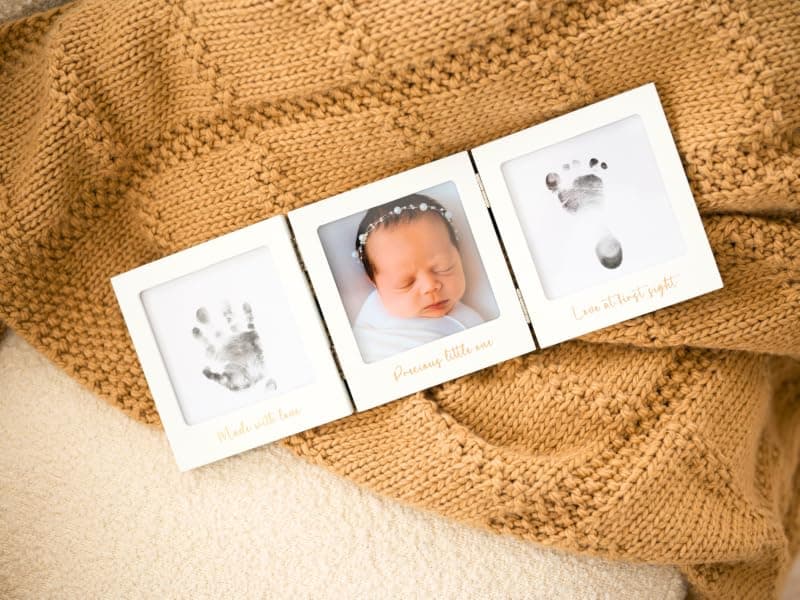 Newborn Keepsake, Dog Nose, Paw Print Kit, Clean Touch Ink Pads, Baby Handprints Footprints Kit, New Mom Gifts 4pk Inkless Baby Hand and Footprint Kit, Mess Free Ink Pads (Jet Black, R) B08N6KWS7T