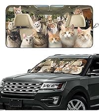 GENANY Hunting Car Sun Shade for Car SUV Truck (55x30 inches), Deer Skull Sun Shade Windshield, Shades for Front Windows, Protector Blocks UV, Car Decor