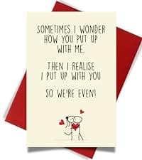 Cheerin Anniversary Day Cards for Him and Her - Romantic Greeting Card with Envelope - Sweet Birthday Card for Husband Wife Girlfriend Boyfriend