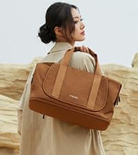 mixi Travel Backpack for Women Men, 18 Inch Carry On Laptop Backpack Flight Approved fits 16'' Laptop, Lightweight Waterproof Hiking Backpack Travel Outdoor Business Casual Daypack, Brown