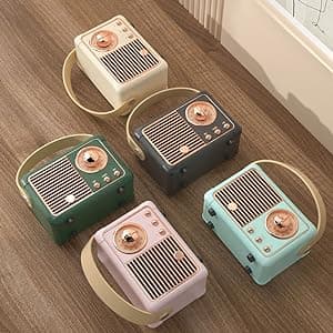 Retro Bluetooth Speaker, Portable Wireless Speaker with Crystal Clear Stereo Sound Rich Bass, Best Birthday Gifts Ideas for Women Teenage (Pink)