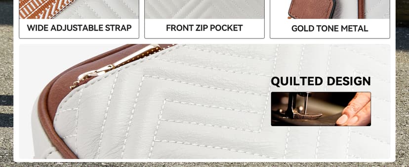 BOSTANTEN Quilted Crossbody Bags for Women Vegan Leather Purses Small Shoulder Handbags with Wide Strap