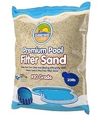 CLASSIC SAND & PLAY Swimming Pool Filter Sand for Above & Inground Pools, 20 lbs, Supports Residential and Commercial Filtration Systems, Premium Efficient Silica, No Clogging or Clumping, #20 Grade