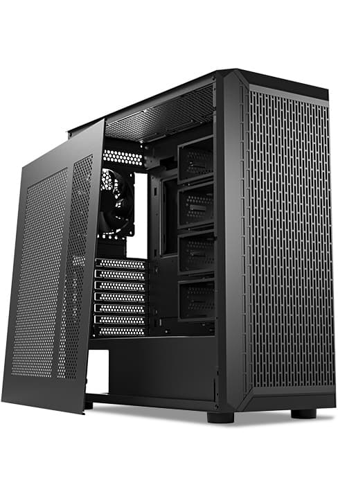 DARKROCK Classico Max Storage Master E-ATX Computer Case with 4x120mm Black Fan, 10 x3.5 HDD+3 x2.5 SDD USB 3.0 Ready, 360mm Radiator Supported, Vertical Slots for GPU Vertically Mount - Black