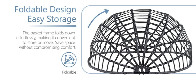 SWITTE Double Egg Swing Chair with Stand, Outdoor Patio 2 Person Hanging Wicker Hammock Chairs with Cushion for Indoor Bedroom, Lawn, Garden-Dark Grey