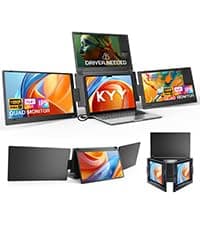 KYY Portable Monitor 15.6inch 1080P FHD USB-C, HDMI Computer Display HDR IPS Gaming Monitor w/Premium Smart Cover & Screen Protector, Speakers, for Laptop PC MAC Phone PS4 Xbox Switch