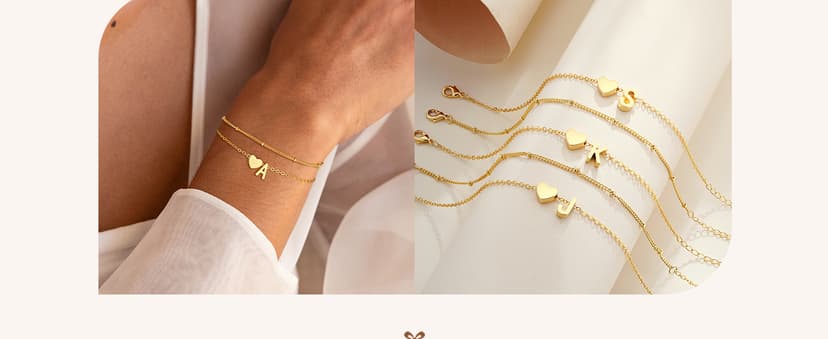 14K Gold Plated Heart Initial Bracelet Teen Girl Gifts Trendy Stuff Dainty Gold Bracelets for Women Girls Jewelry Gifts Gold Initial Bracelets for Women Teen Girl Gifts Trendy Stuff B0FHKTMNHG