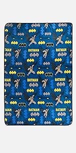 Batman Kids Bath/Pool/Beach Super Soft Cotton Terry Hooded Towel Wrap, 24" x 50", By Franco