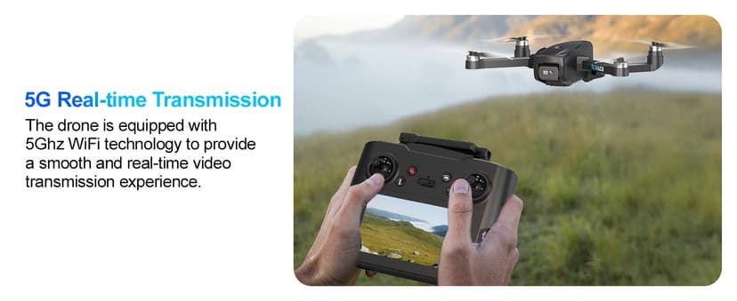 Drones with Camera for Adults 4K, GPS Drone with 4.5” LCD Screen Controller Follow Me Auto Return 5G Long Range Transmission Foldable FPV Drone for Beginners Under 249g