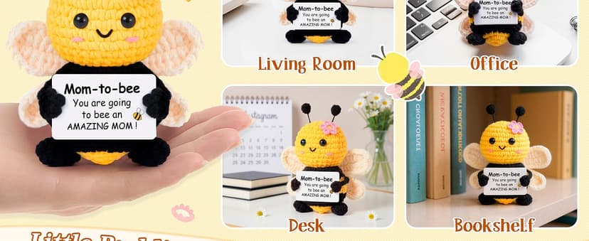 Mom to Be Gifts, Pregnancy Gifts for Expecting Mom, First Time Moms, Wife, Friend, Sister, Mommy to Be Gift, Gift for Pregnant Women, Cute Handmade Crochet Bee Support Present B0F99T7Q2R