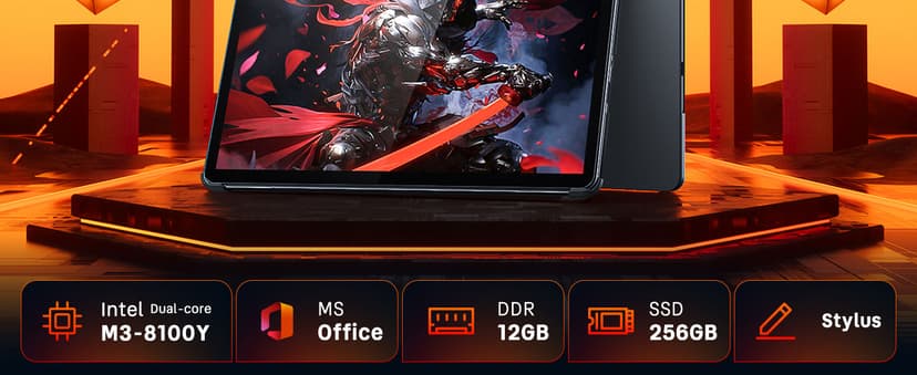 Tylvx 2-in-1Tablet Computer, 10.1" Touchscreen Tablet PC with Stylus and Case, Intel m3 8100Y up to 3.4GHz, 12GB RAM 256GB SSD, Win 11,for Home, Business, Students, Digital Sketching(Without Keyboard)