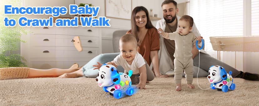 HumorPlay Musical Puppy Baby Toy 6-12-18 Month, Crawling & Walking Toys for 1 Year Old Boy Girl Gifts, Birthday Gift for 1 Year Old Boy Toy, Bilingual Infant Present for 6 7 8 9 10 Month B0DLFV6YPR