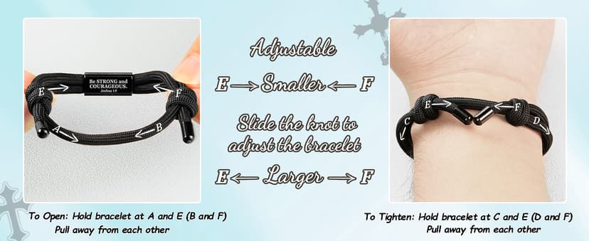 Birthday Philippians Confirmation Baptism Gifts for 9 10 11 13 16 18 21 Years Old Boy, Soccer Baseball Basketball Accessories PEALICIOUS Cross Bracelet for Boys, Joshua Birthday Son Gifts for Teens B0GJ54CQ6W