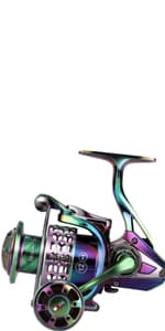 Sougayilang Fishing Reel 13+1BB Light Weight Ultra Smooth Aluminum Spinning Fishing Reel with Free Spare Graphite Spool