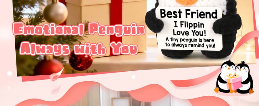 Best Friend Friendship Gifts for Women Birthday Christmas, Handmade Crochet Penguin Present for Best Friend, Funny for Birthday Christmas, Women Girl Friend Gifts Emotional