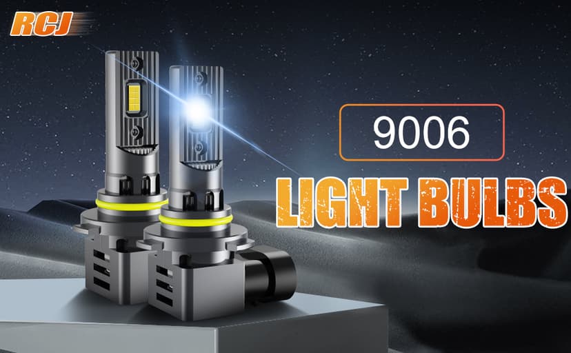 RCJ 9006 LED Bulb, HB4 Bulbs 100W 30000LM Super Bright Bulb with Cooling Fan, 6000K Cool White Fog Lights, Plug and Play, Pack of 2