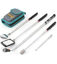 Telescoping Magnetic Pickup Tool Set, Inspection Mirror Telescoping, LED Flashlight, Cool Gadgets for Men, Gifts for Dad, Husband, Kids, Boyfriend, Magnet Stick