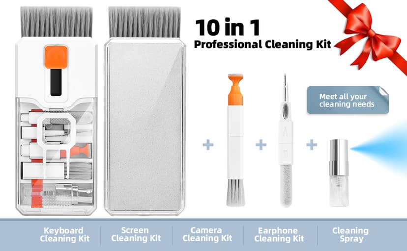 Electronics Deep Cleaning Reusable Brush Tool, Screen-Safe Spray, for iPhone iPad Macbook Airpod Camera, Gaming Accessories Ordilend Keyboard Cleaner & Laptop Cleaning Kit, All-in-1 for Computer PC B0C2VBXRYG