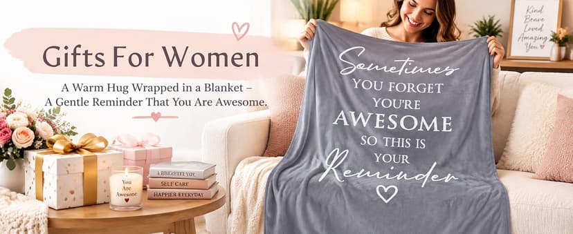 Gifts for Women Blanket 50" X 60", Birthday/Inspirational/Thank You Gifts for Women, Sometimes You Forget You are Awesome Gifts for Friends/Mom/Sister/Her, Anniversary/Appreciation Blanket B0FNRMGYH2
