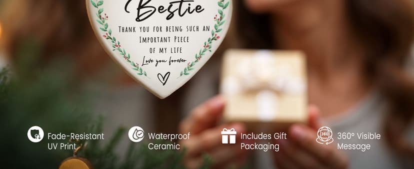 Bestie Gifts for Women Friendship, Best Friend Birthday Gift for Women, Thank You Ornaments, Appreciation Friendship Gifts for Best Friends Lady, BFFs Soul Sister, Bestie Stuff