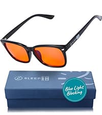 Blue Light Blocking Glasses for Women + Men - Better Sleep + Anti Eye Strain Protection - Computer Screens & Gaming - Metal Clip On - 99% Night-time Amber Lens