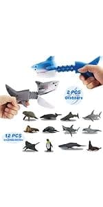 DINOBROS Dinosaur Chomper Toys for Kids with 3 Roar Sounds and Light Jurassic Dinosaurs Grabber Claw T-Rex Reacher Robot Hand Pincher Dino Snapper