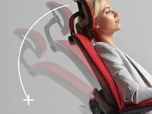Oline ErgoAir Ergonomic Office Chair – Adjustable Lumbar Support, Flip-Up Armrests, Mesh Computer Desk Chair, Swivel Rolling Executive Gaming Chair for Home & Office (Red)