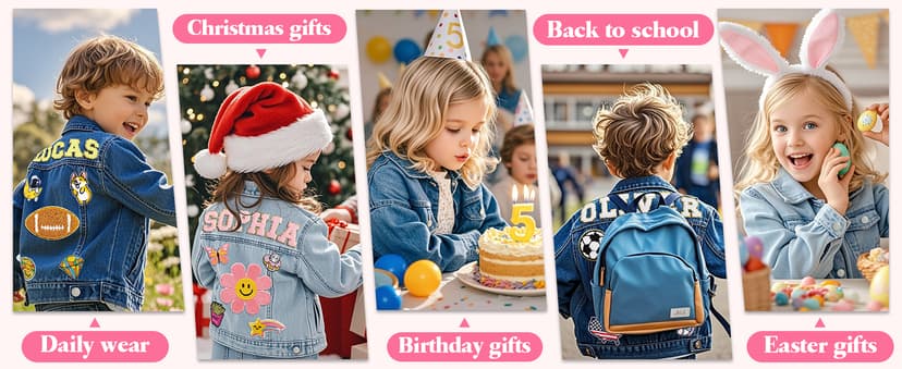 1-10 Year Old Girl Boy Birthday Gifts, 4t girl clothes, Personalized Jean Jacket Toddler Girl Boy Personalized Name Jean Jacket for Girls/Boys/Kids B0FHWNC548