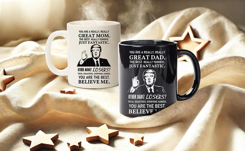 Breezy Valley Mom and Dad Mugs Christmas Gifts for Parents from Daughter Son - New Parent Gifts for Mommy Daddy from Children Kids, Funny Birthday Anniversary Mom and Dad Coffee Mugs Set Gift Ideas