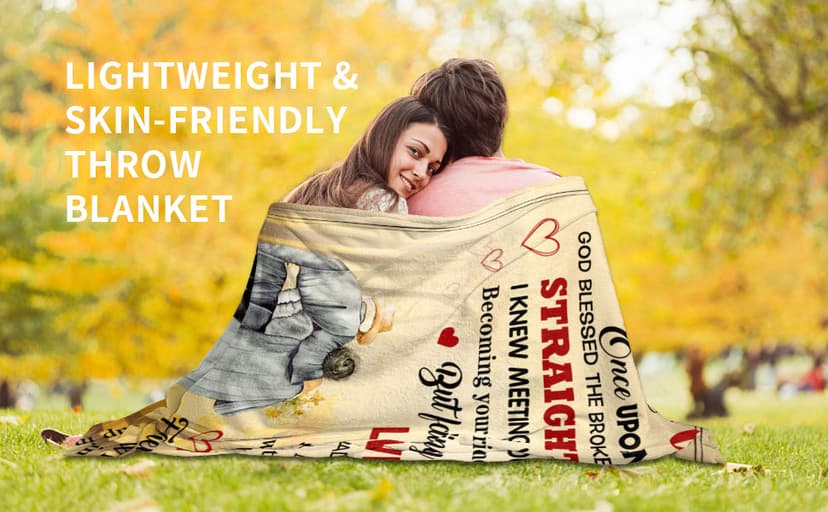 Wife Blanket from Husband - Wedding Anniversary Romantic Gift for Wife/Her/Women - Gifts for Wifes Birthday - Wifes Birthday Gift Ideas - to My WifeThrow Blanket 60 x 50 inch