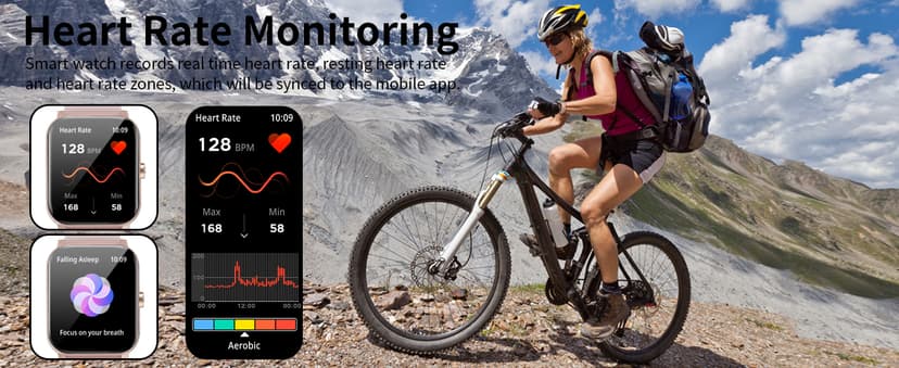 Smart Watch, Smartwatches for Men Women, 1.85" HD Fitness Tracker (Answer/Make Calls), 120+ Sport Modes, Heart Rate/Sleep Monitor, IP68 Waterproof Fitness Watch, Smartwatch for Android iOS (Pink)