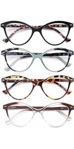 OLOMEE Blue Light Blocking Reading Glasses Women Round Readers Cute Cheaters for Small Head&Face Black/Clear/Tortoiseshell