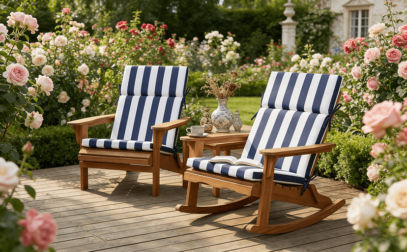 Enipate 2 Pack Outdoor High Back Chair Cushion, Weather Resistant Adirondack Rocking Chair Cushions, Patio Chair Seat Cushions