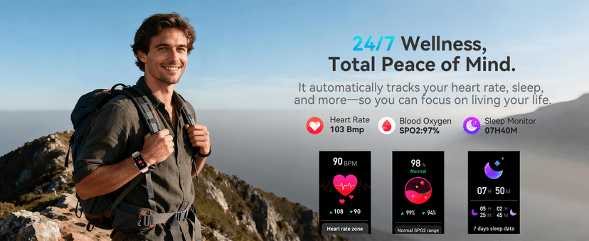 ChronArk Fitness Tracker for Women Men, Activity Smart Watch Compatible with Android iPhone, Step Counter with 110+ Sports, Sleep Monitor, Calorie Counter, IP68 Waterproof (Pink, 1.57)