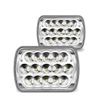 TRUE MODS 7x6 5x7 H6054 Black LED Headlights H4 Sealed Beam Replacement Lamp for Jeep Wrangler YJ Cherokee XJ Chevy Express Blazer S10 Van GMC Savana Ford Econoline E150 Nissan D21 Toyota Pickup Truck