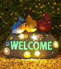 Goodeco Dog Statue with Solar Butterfly - Ideal Gifts for Dad, Mom or Birthdays, Beautifully Crafted Outdoor Decorations to Wow Your Guests