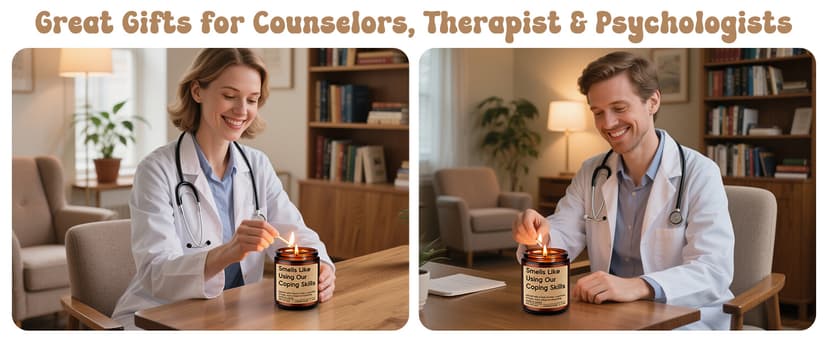 LEADO Funny Coping Skills Candle, Therapist Gifts - Mental Health, Graduation, Psychology, Christmas Gifts for Therapists, Social Worker, School Counselor, Psychologist, Women - Therapy Office Decor